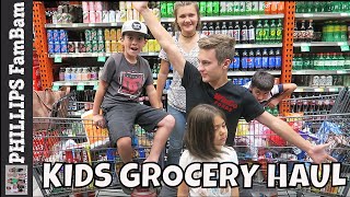 WINCO FOODS GROCERY HAUL | KIDS EDITION | KIDS GROCERY SHOPPING CHALLENGE | PHILLIPS FamBam