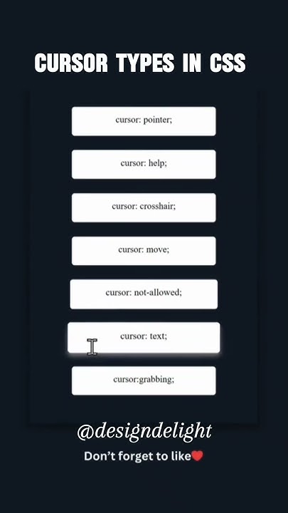Cursor Types in CSS #coderslife #cheatsheet #coding #studyaid #css # ...