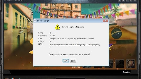 [CF/AL] Como solucionar Erro no Script desta Página - #Solução