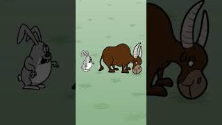 Заяц и бык #мультфильмы #анимации #прикол #животные