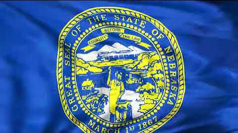 US state of Nebraska waving in slow motion in the wind. Seamless Loop animation with highly detailed