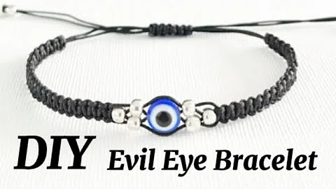 Simple evil eye macrame bracelet tutorial 🧿
