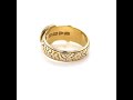 Edwardian 18ct Yellow Gold Engraved Buckle Ring Hallmarked Chester 1906.