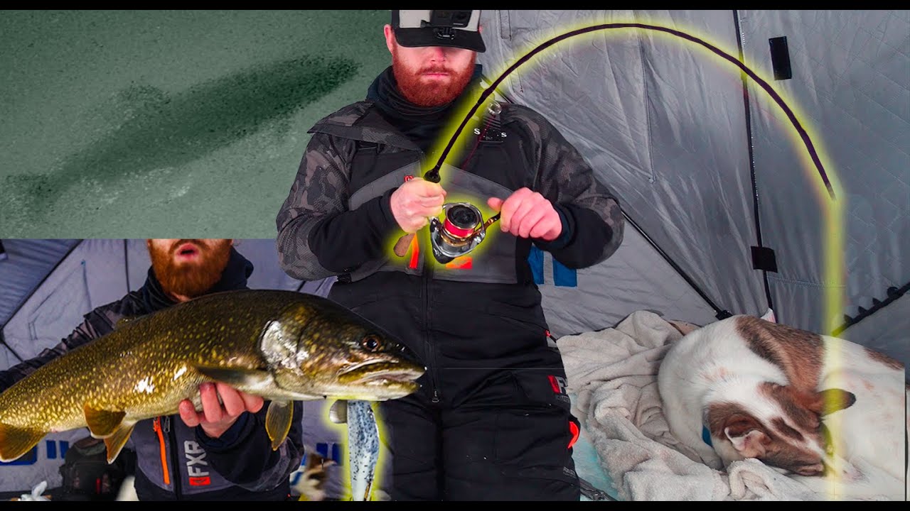 Big Baits = Shmedium fish - Crackin' skulls with NEW Frostbite Slugger -  Ice fishing Lake Trout 