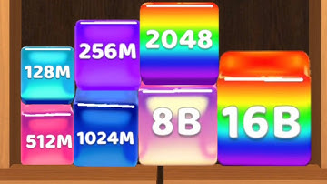 Jelly Cubes 2048: (Reach 8B,16B, Part 04) ASMR Gameplay Blob Merge 3D Math Games