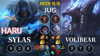 HLE Haru Sylas vs Volibear Jungle - KR Patch 10.16