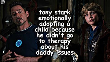 tony stark emotionally adopting a child because he didn