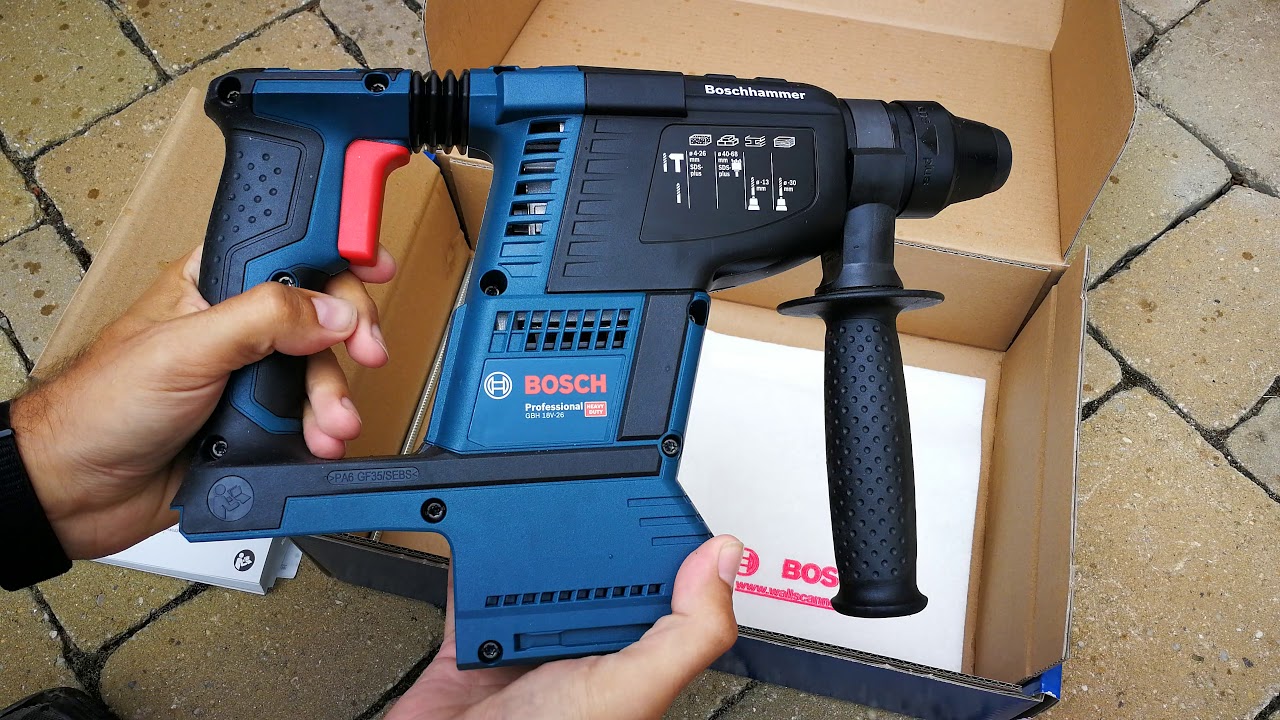 Unpacking Unboxing Cordless Rotary Hammer With Sds Plus Bosch Gbh 18v 26 Youtube