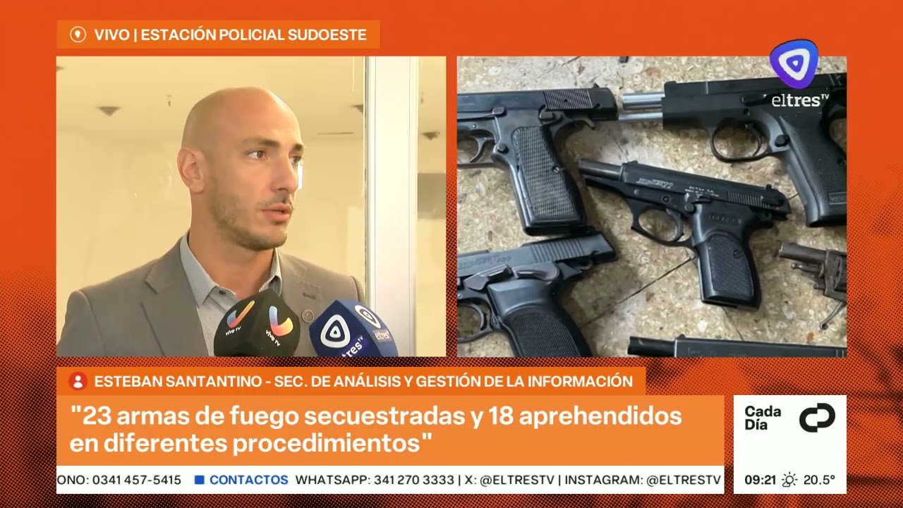 23 armas de fuego secuestradas y 18 aprehendidos en operativos policiales