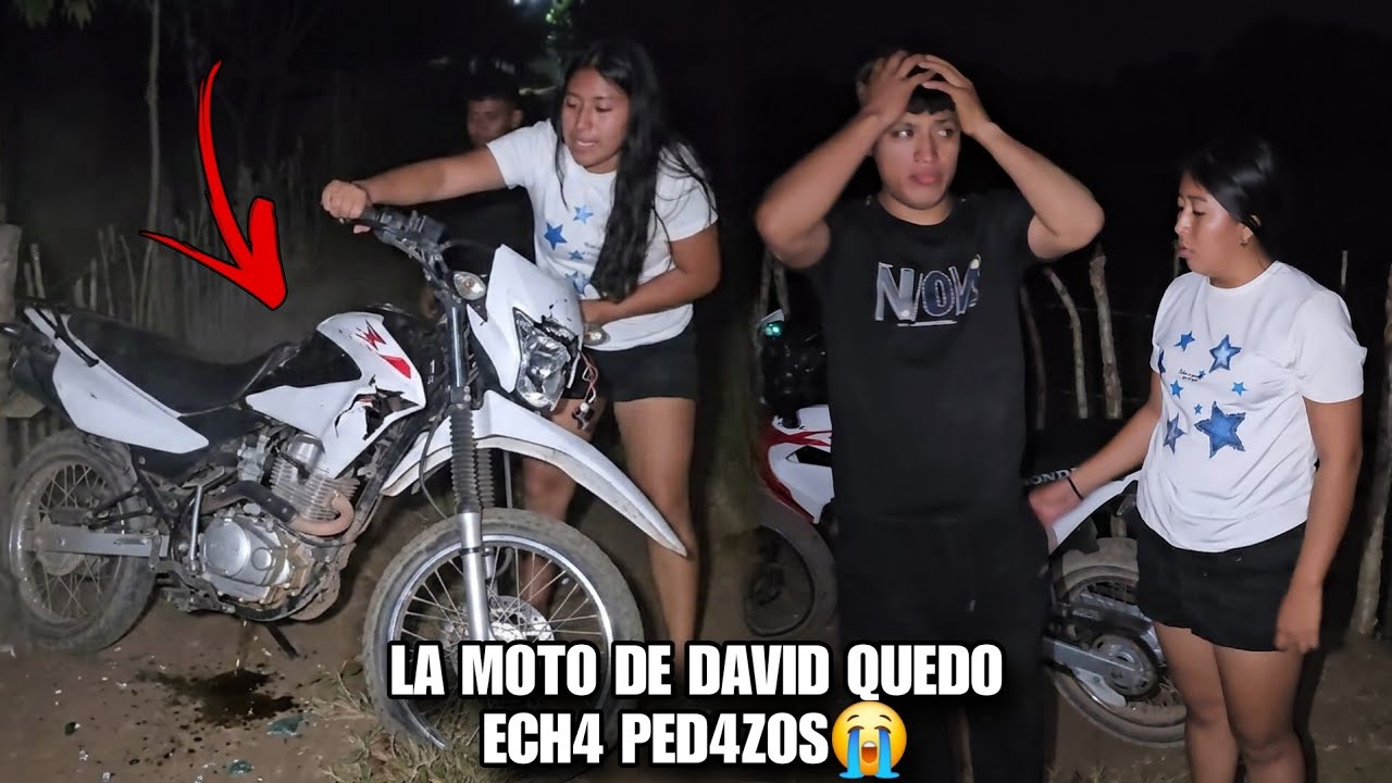 La Mot0 De DAVID Quedo Destruid4 Por El Acción!dent3😭El Llora Al Ver Su Moto Inservible💔
