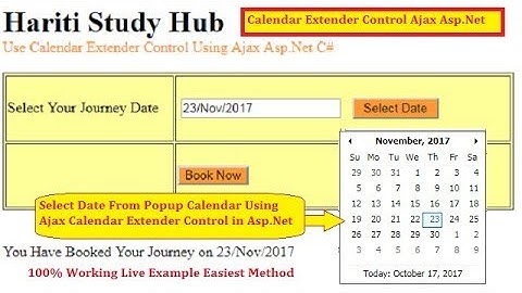 CalendarExtender Control Using Ajax Toolkit in Asp.Net C# | Hindi | Free Online Learning Classes