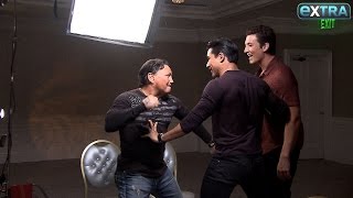 Watch! Mario Lopez Gets Accidentally Punched During Our 'Bleed For This' Junket