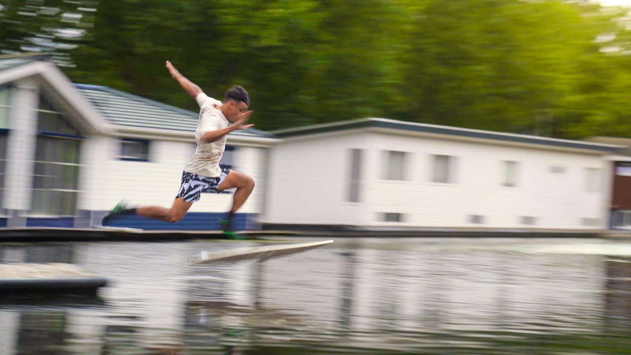 SKIMBOARDING ACROSS CANALS!