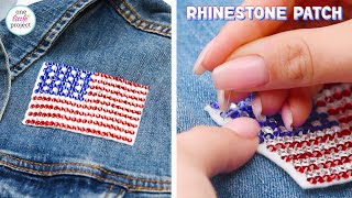 DIY American Flag Rhinestone Patch | How to Make Rhinestone Patches