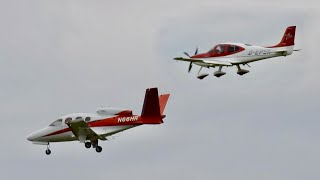 Travel buddies | Private Cirrus G2+ Vision Jet N66HR and Cirrus SR22 G3GTSx DEPEK at Cambridge