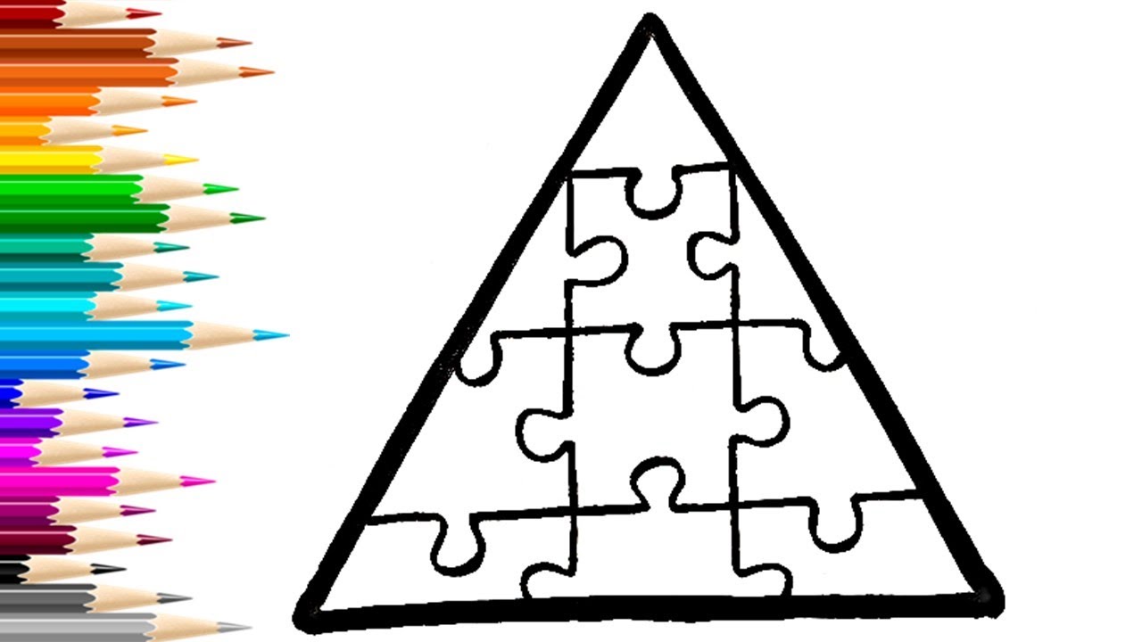 Рисунок 1 10 треугольник. Треугольный пазл. Рисование треугольниками. Треугольник раскраска. Нарисовать треугольник.