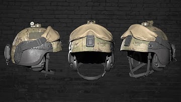 MILITARY Game Ready LSZH Low Cut helmet Low-poly 3D model