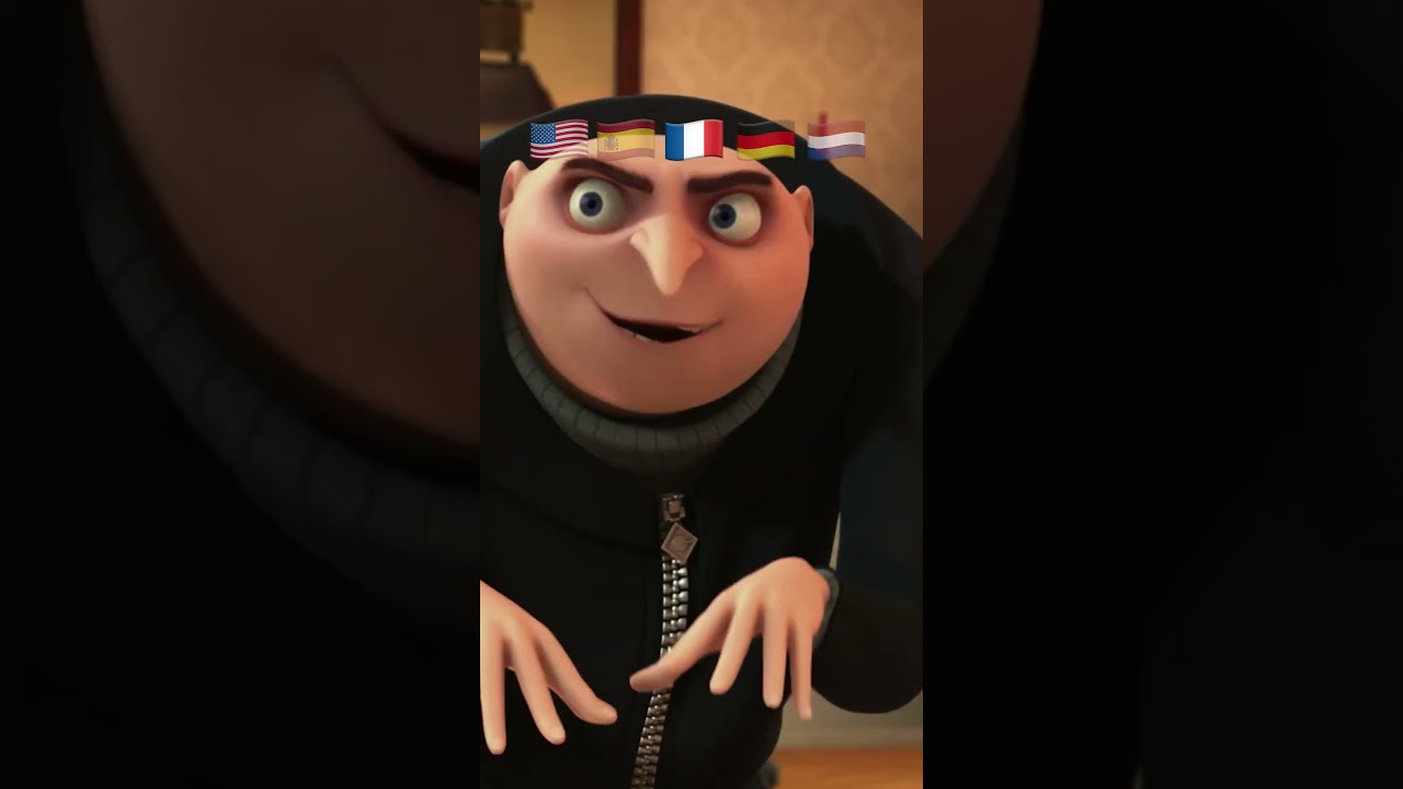 Gru in 5 talen 🇺🇸🇪🇸🇫🇷🇩🇪🇳🇱 #verschrikkelijkeikke #gru #despicableme