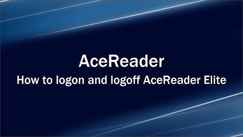 AceReader Elite (speed reading software) - Logging on