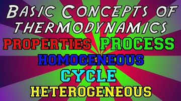 Basic Concepts of Thermodynamics -2 Properties, Process, Cycle, Homogeneous and Heterogeneous