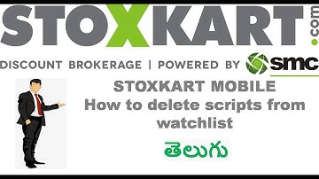 STOXKART || How to delete script from whatchlist from stoxkart mobile trading app telugu