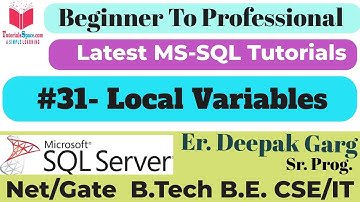 31- Local Variables in SQL | How to Declare and Use Local Variables in SQL Queries