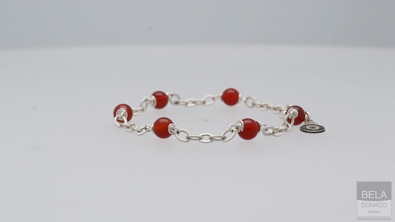Armband Wrap Wire B6 Carneool Sterling Zilver 1
