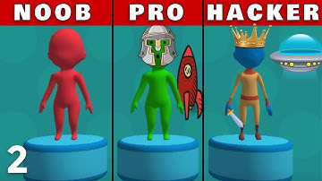 NOOB vs PRO vs HACKER - Fun Race 3D Full Gameplay Walkthrough | No Commentary | Part 2