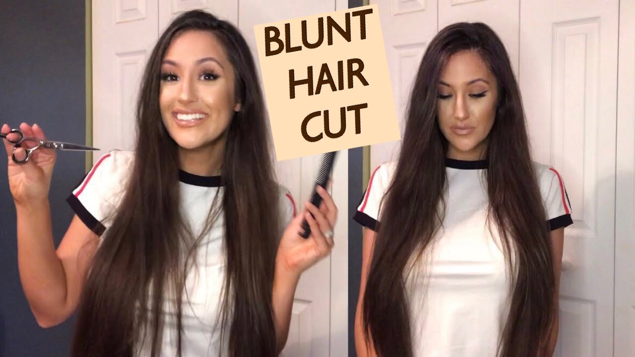 HOW TO CUT YOUR OWN HAIR: Blunt One Length Hair - YouTube