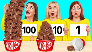 100 खाद्य परतें चुनौती | पागल चुनौती TeenDO Challenge