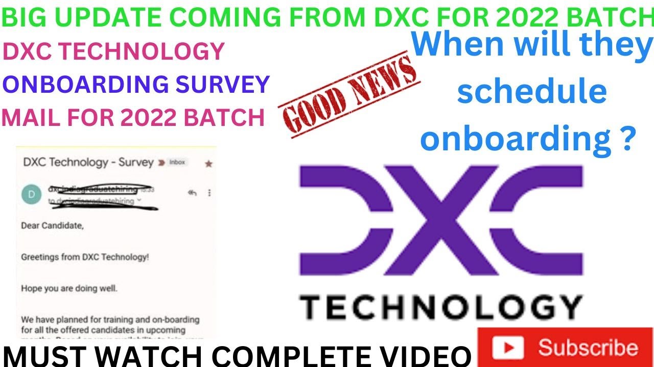 BIG UPDATE COMING FROM DXC TECHNOLOGY | DXCTECHNOLOGY SENDING SURVEY ...