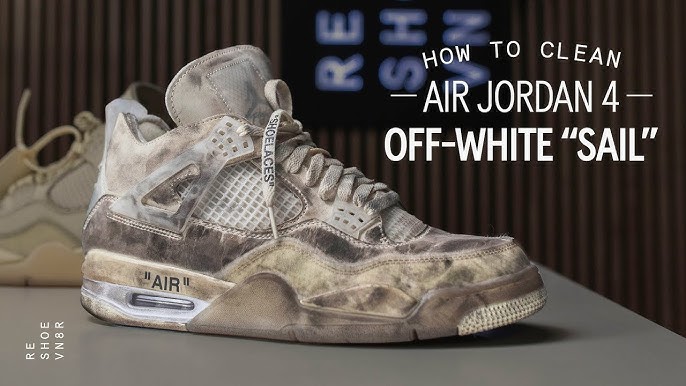 Off-White™ x Air Jordan 4 Sail Closer Look