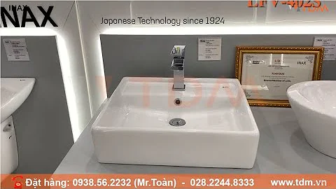 TDM.VN | Review lavabo đặt bàn Inax L-293V chữ nhật + vòi lavabo Inax LFV-402S nóng lạnh