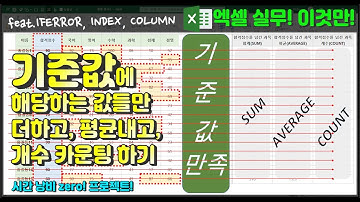 엑셀 이것만! 기준값에 해당하는 값들만 더하고, 평균내고, 개수카운팅 해 보자구요(feat. IFERROR, INDEX, COLUMN / 조건부서식)