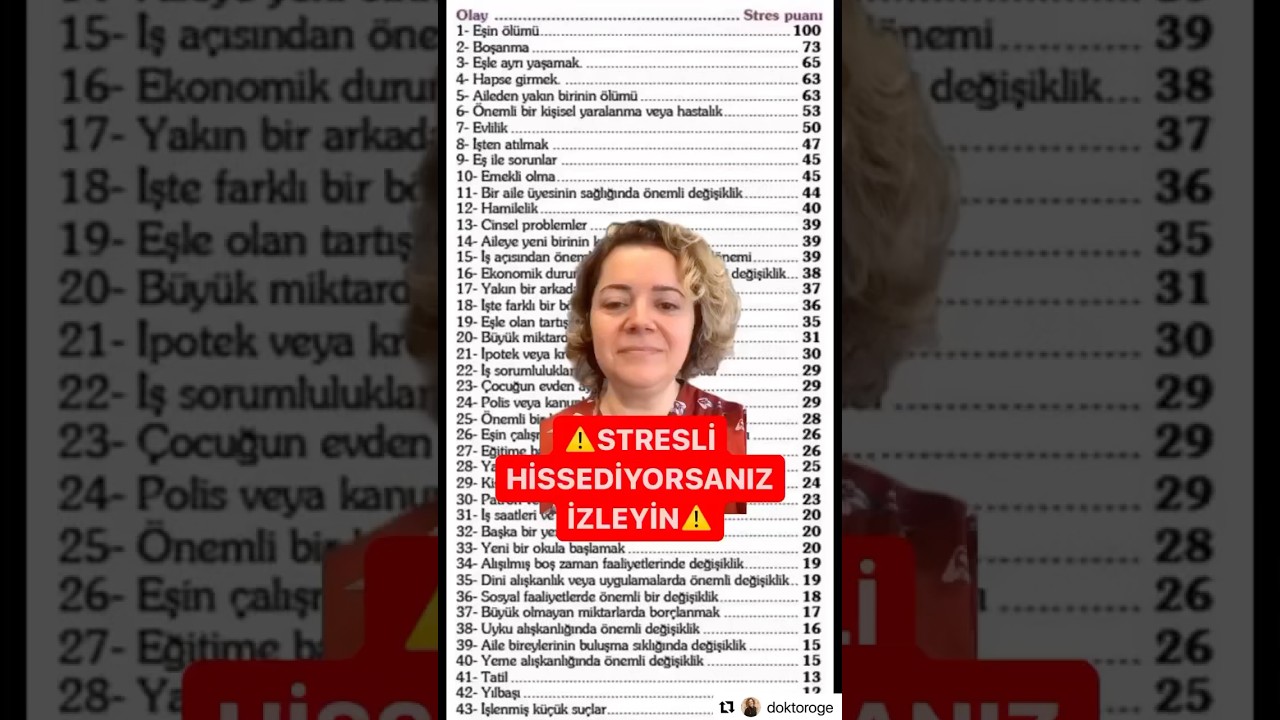 ⚠️Bazen başımıza gelen harika olaylar da strese sebep olabilir, nasıl mı? Tabloyu inceleyin