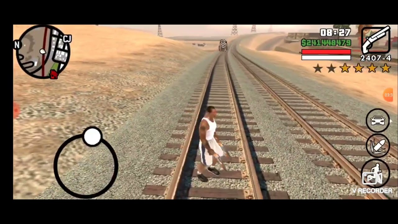 GTA San Andreas - Train Derailment and Escape from Police