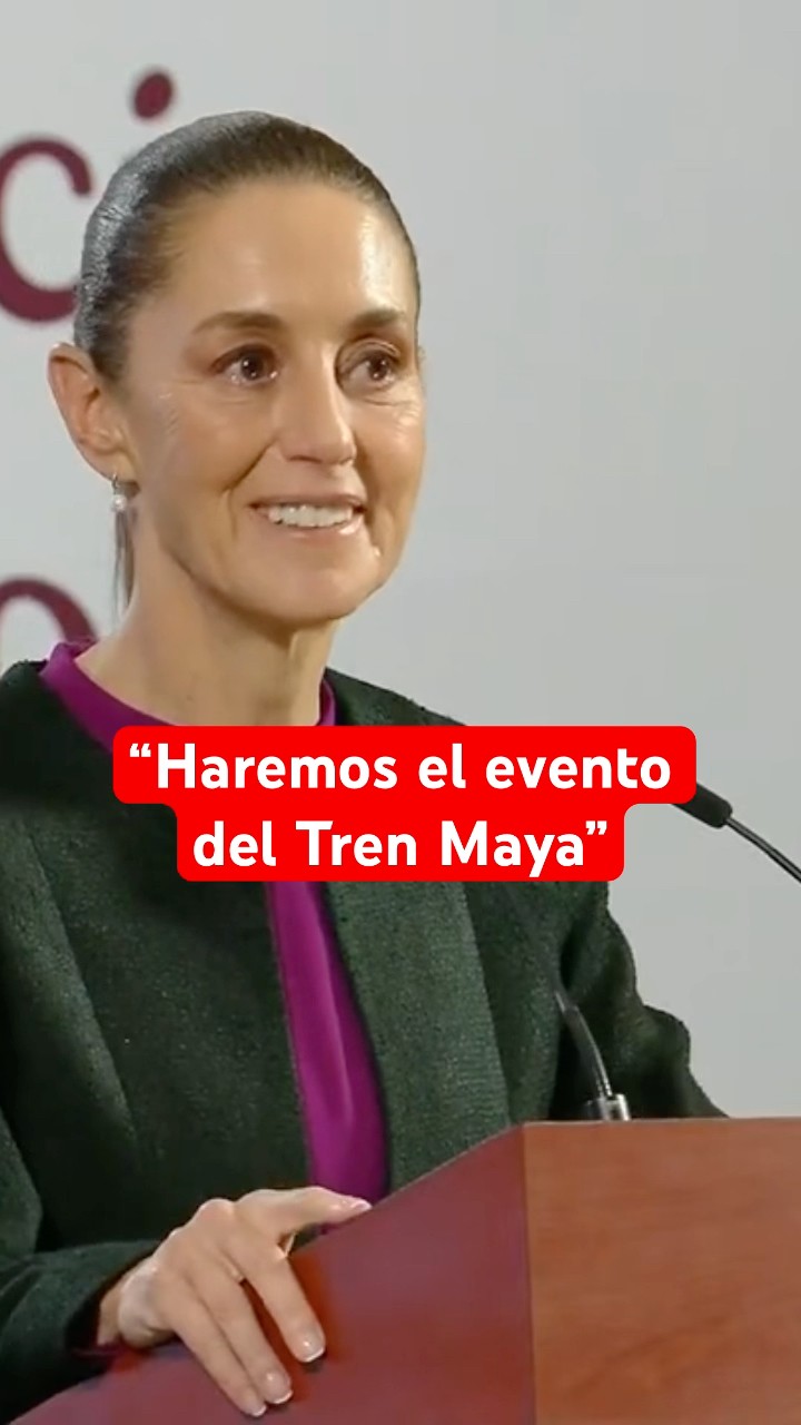 Sheinbaum anuncia planes durante visita por aniversario del primer año del Tren Maya #shorts