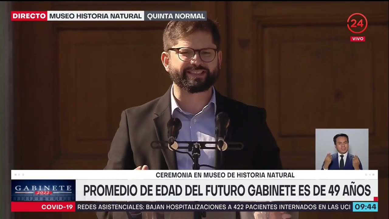 Discurso del Presidente electo Gabriel Boric en ceremonia de anuncio del Gabinete 2022