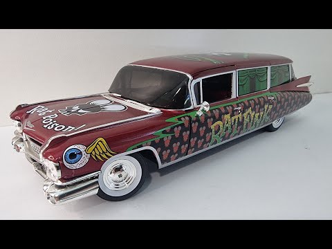 auto world rat fink 1959 Cadillac Eldorado hearse unboxing 1/18
