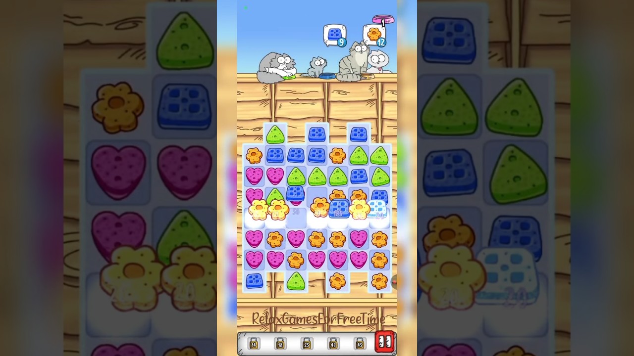 Simon's Cat - Crunch Time - cute link chain match color puzzle game Level 3 gameplay walkthrough