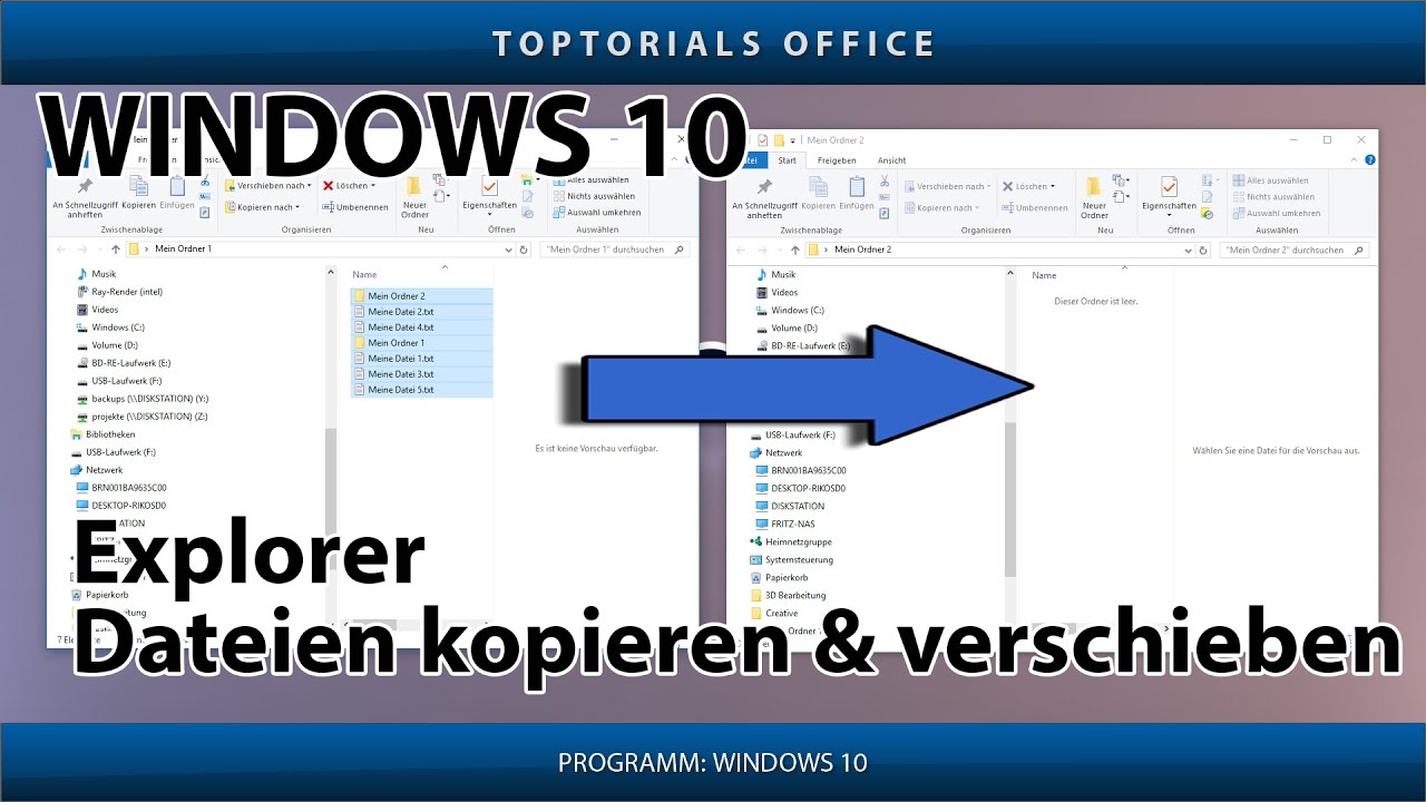 Dateien Im Explorer Kopieren Und Verschieben Windows 10 Youtube