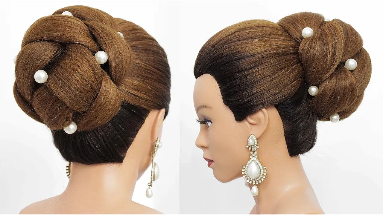 Amazing Bridal High Bun Updo. Hairstyle For Long Hair YouTube