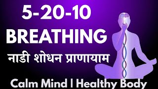 5-20-10Guided Breathing Meditation || Nadi Shodhan Pranayam ||Calm Mind || Health Body