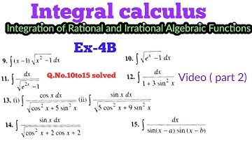 Integral calculus Exercise 4B solution Q.No.11to 15 video part 2 Lalji Prasad