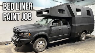 Transforming a Wrecked Auction Truck Into a Rugged DIY Camper - Bed Liner Paint Job