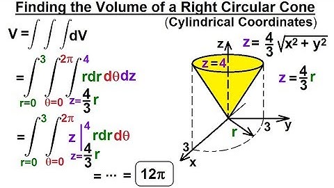 Calculus 3: Triple Integrals (20 of 25) Finding the Volume of a Right Circular Cone
