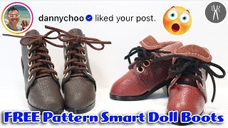 Sewing Smart Doll Laced Boots Using FREE Pattern By Danny Choo