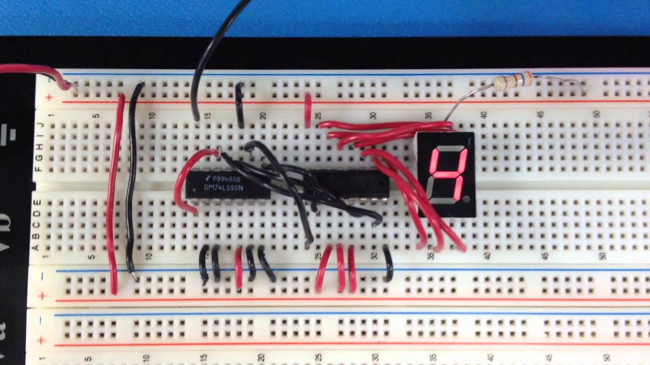 Contador de decadas CI 7490 - YouTube