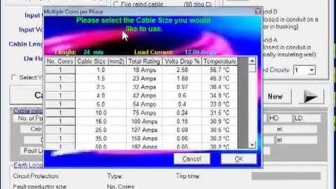 Cable Calc Select own Cable Size by darren robinsen