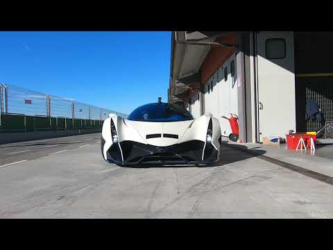 Devel Sixteen V8 production version in action on track